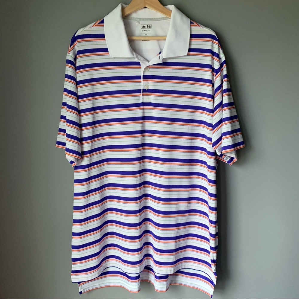 Adidas Golf Climalite Mens Striped Polo Shirt